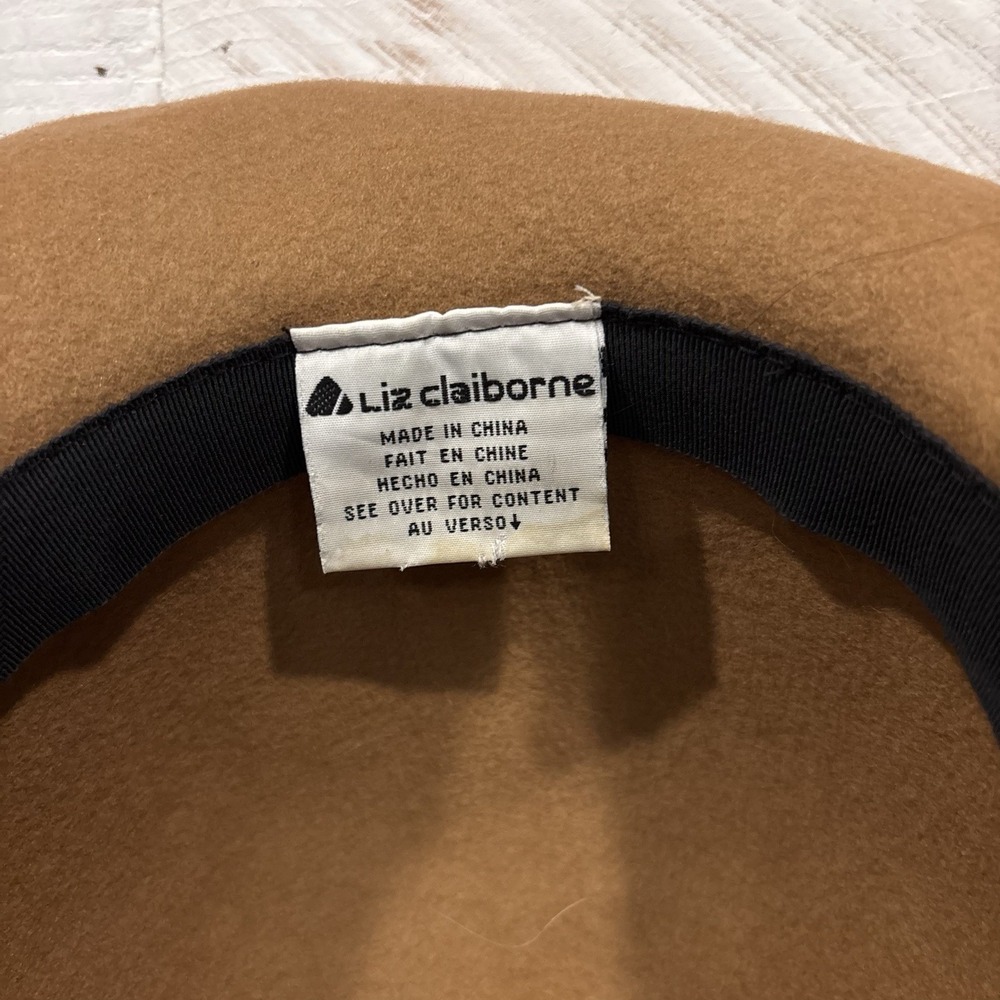 Vintage Wool Liz Claiborne‎ Hat Brown With Black Bow 1996 - Picture 4 of 5